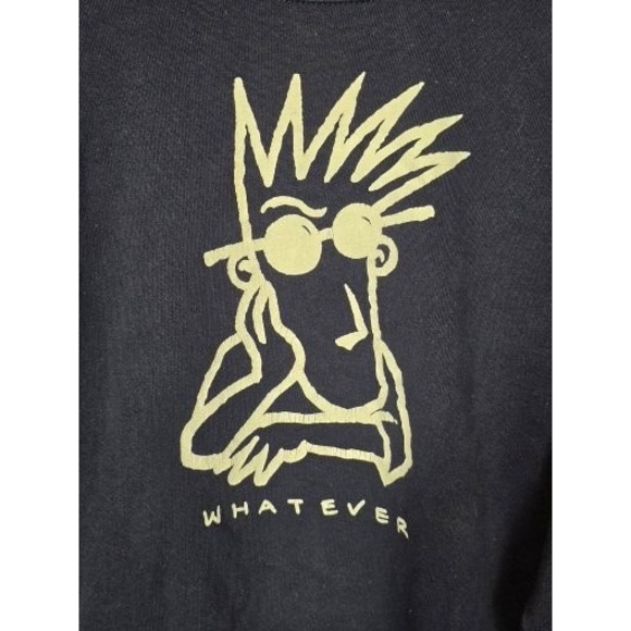 Vintage Tultex Maximum Sweats Whatever Graphic Navy Blue Sweatshirt Mens Large - Picture 7 of 9